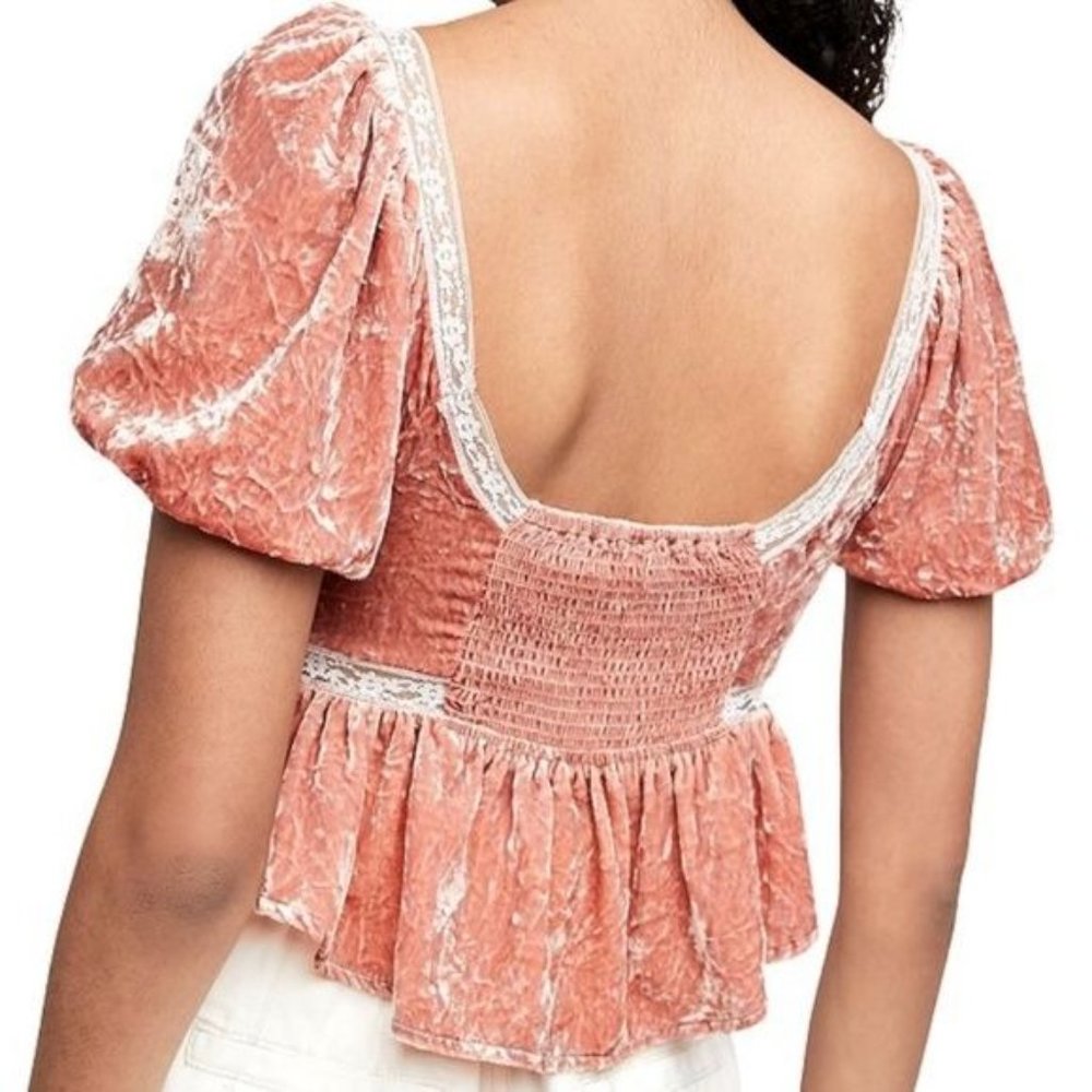 Free People Yours Truly Velvet Top Size Small NWT - Picture 4 of 11